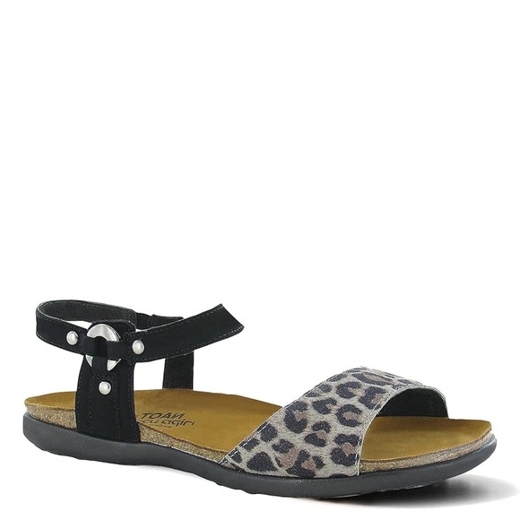 Naot Women’s Sabrina Sandals Cheetah Print Leather Suede - Picture 1 of 8